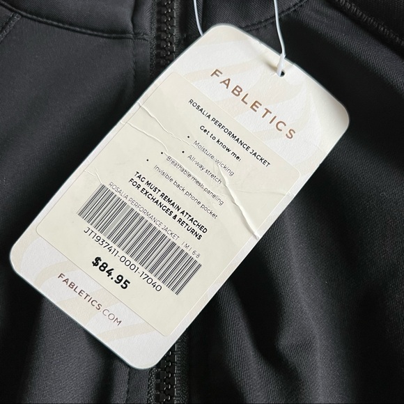 Fabletics- Black Rosalia Performance Jacket- Size M - Picture 5 of 7